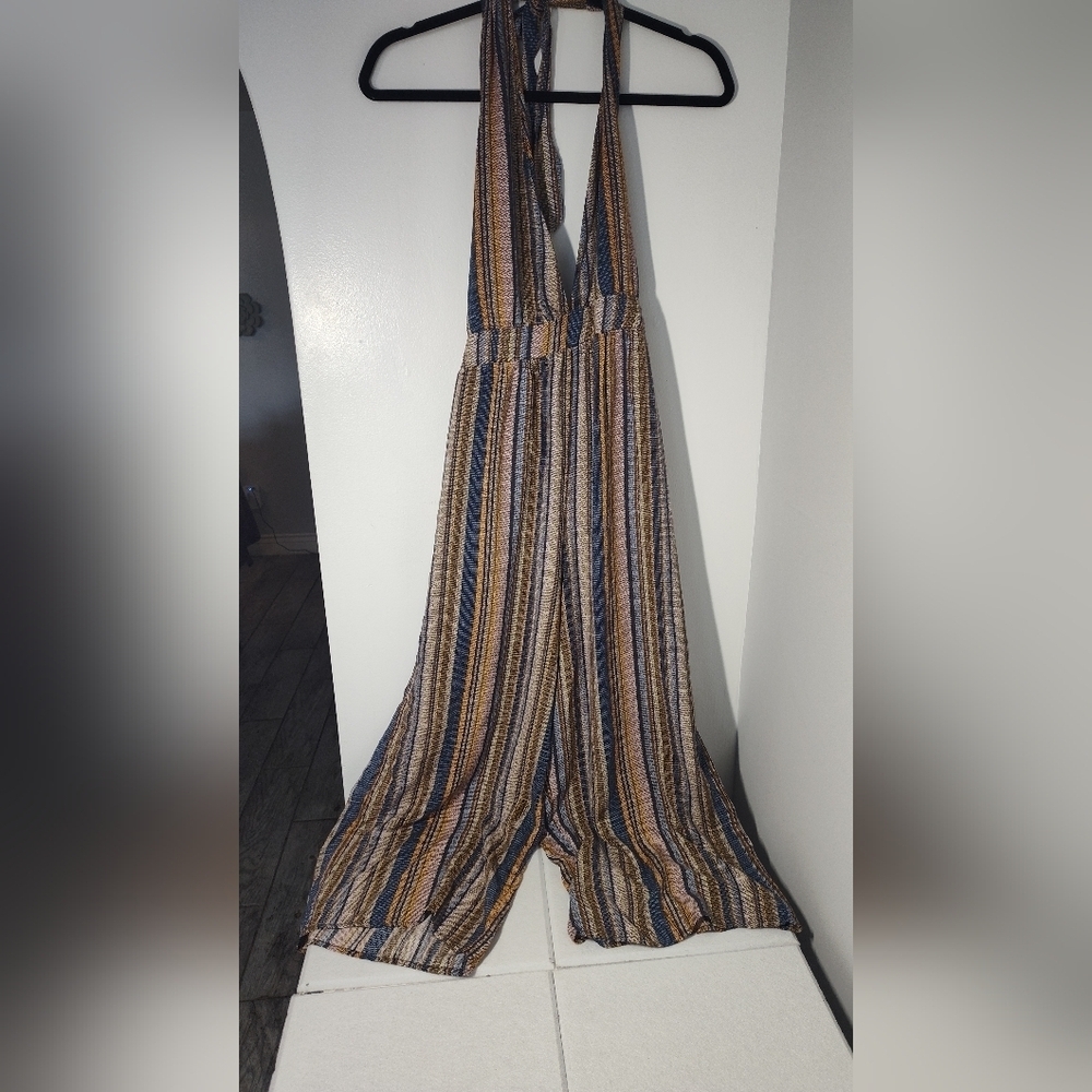 Striped Halter Jumpsuit Size S #635